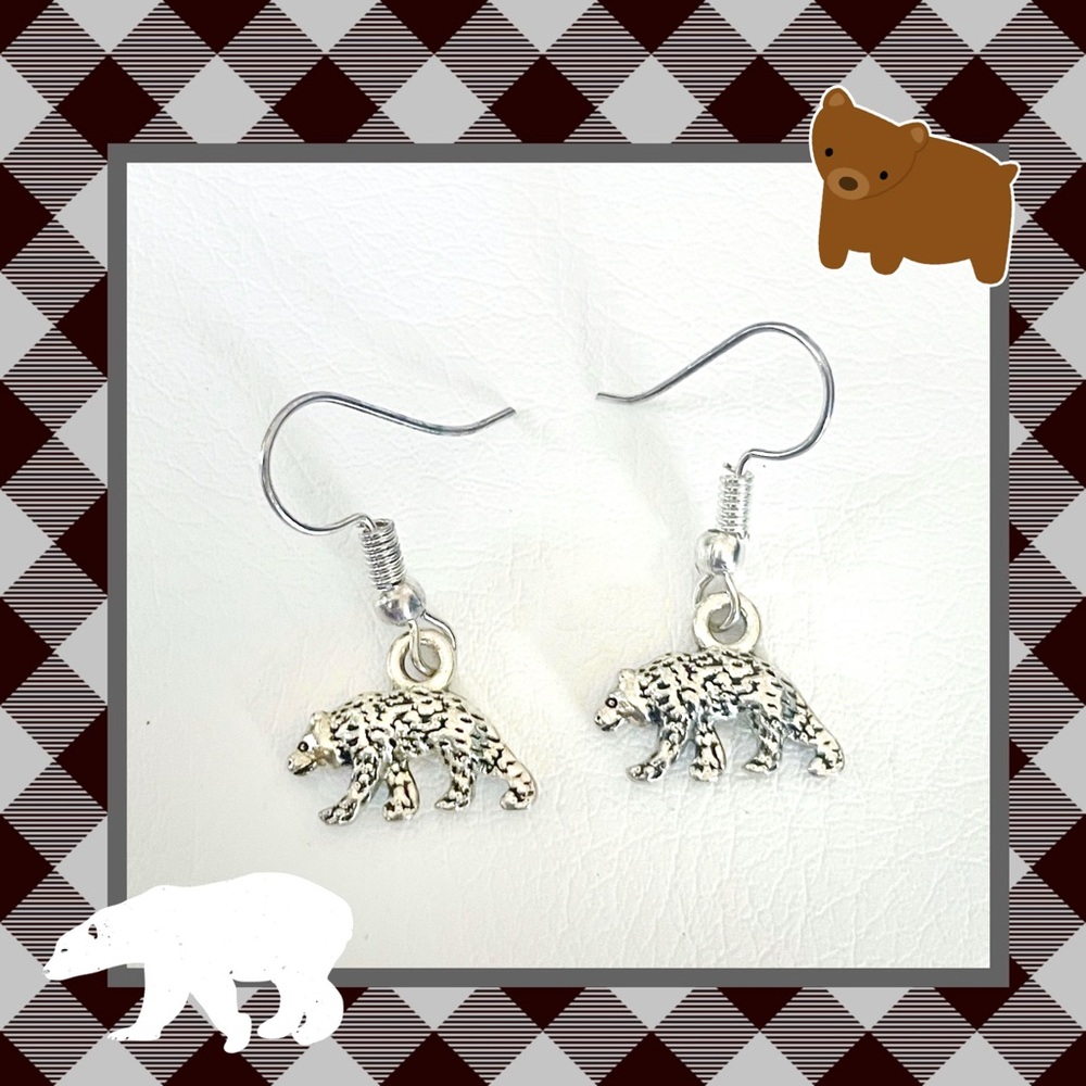 NWT silver 🐻 BEAR 🐻 earrings